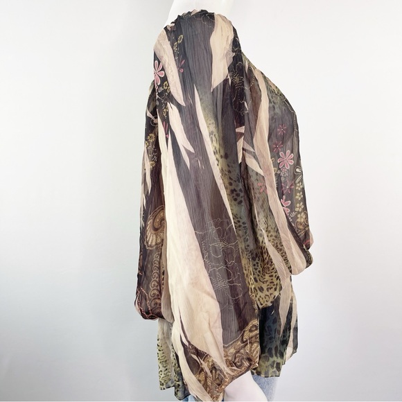 Amore Couture Boho Peasant Blouse Top Size L Floral Artsy Mature Fairycore - Picture 7 of 10